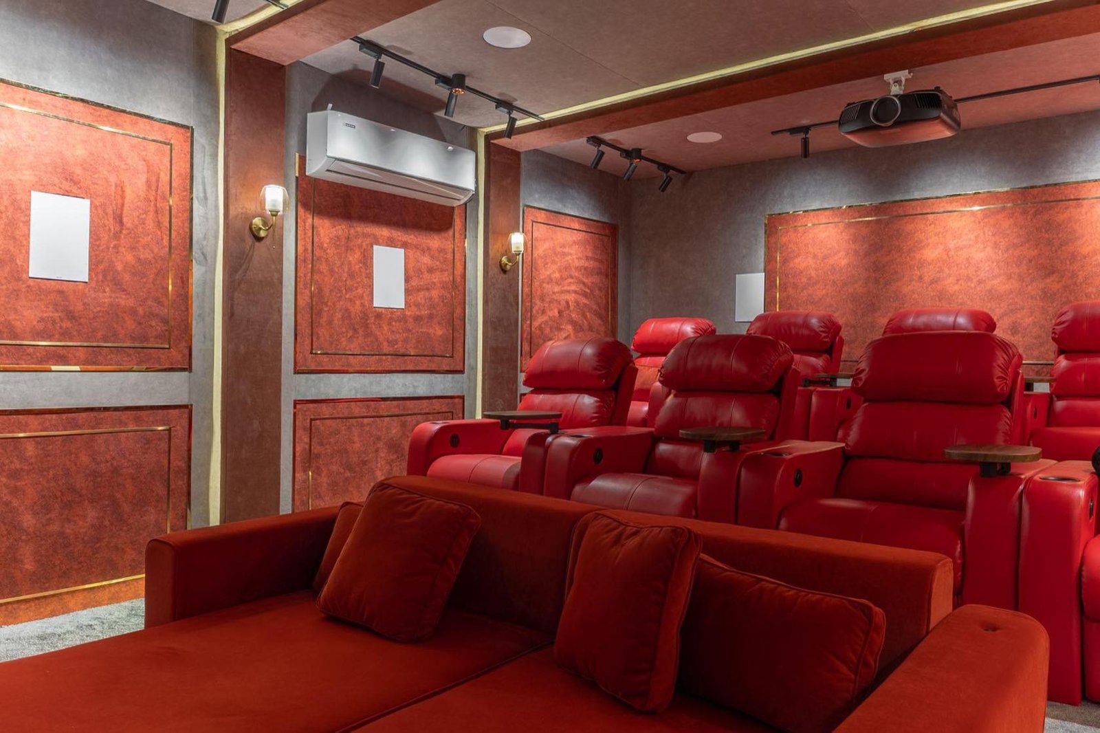 Home theatre seen across the tiered seating